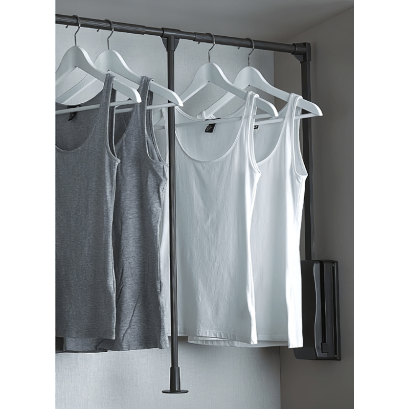 Tay nâng móc áo Hafele 880-1270mm màu nâu 805.11.154