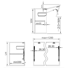 Tay nâng tủ 2 cánh Imundex 7 800 741