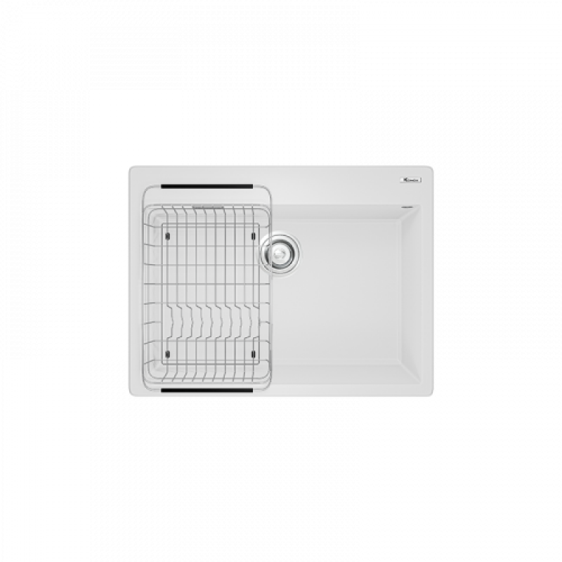 Chậu rửa bát Konox Granite Sink Ruvita 680 White Silver
