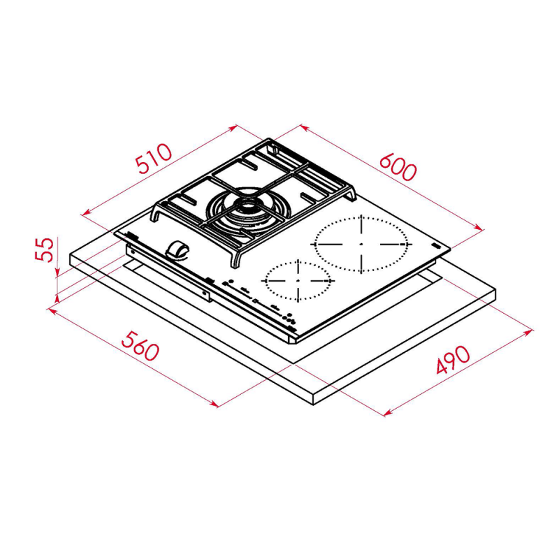 Bếp kết hợp từ và gas Teka JZC 63312 ABN BK