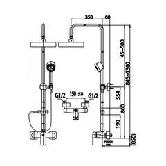 Thân sen tắm đứng Cotto CT2149WS