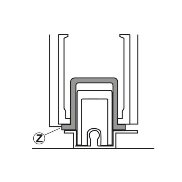Thanh nhôm Z cánh cố định Hafele 403.75.439