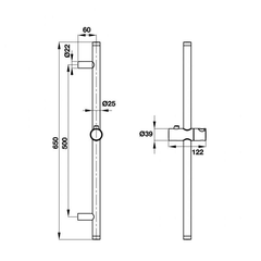 Thanh trượt cho sen tay 650 mm Hafele 485.60.614