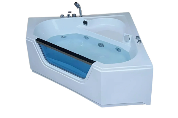 Bồn tắm góc Maamo MA-2154MV kính gắn massage và sen vòi