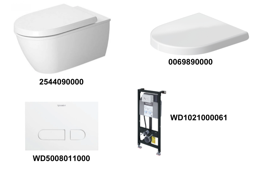Bộ toilet treo tường Duravit Darling New D-2544090000