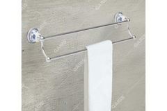 Thanh treo khăn tắm 2 ngăn Garis GBC1.R2 đế sứ vân xanh