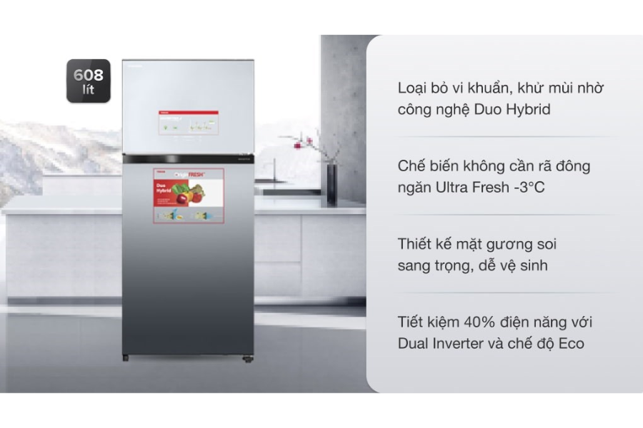 Tủ lạnh Toshiba GR-AG66VA(X) Inverter 608 lít