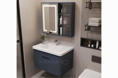Tủ lavabo kính thông minh xanh đậm MAAMO MF01-100
