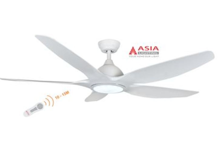 Quạt trần Asia Lighting QT03-T-01 5 cánh màu trắng