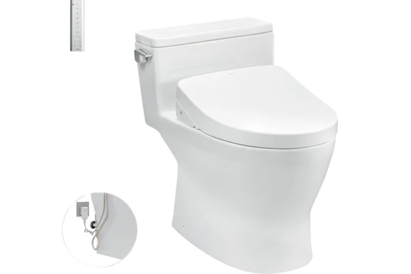 Bàn cầu một khối TOTO MS188VKW11XW_T53P100VRkết hợp nắp rửa điện tử WASHLET dòng S7 TCF4911Z
