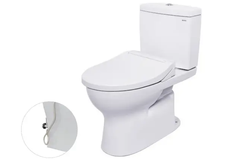 Bàn cầu hai khối TOTO CS320PDRE2W, nắp đóng êm kèm vòi rửa nước lạnh TCW07S