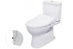 Bàn cầu hai khối TOTO CS320DRE4W, nắp đóng êm kèm vòi rửa nước lạnh TCW1211A