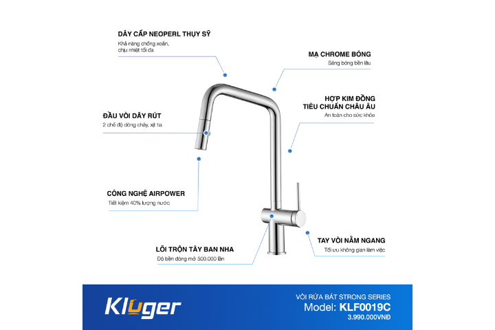 Vòi rửa bát Kluger KLF0019C