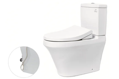 Bàn cầu hai khối TOTO CS948DE4XW, nắp đóng êm kèm vòi rửa nước lạnh TCW1211A