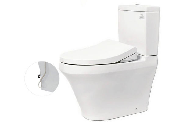 Bàn cầu hai khối TOTO CS945PDE4W kèm vòi rửa lạnh TCW1211A
