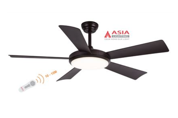 Quạt trần Asia Lighting QT01-N-01 5 cánh màu nâu