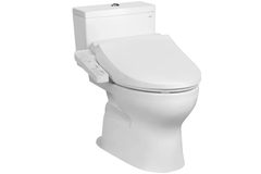 Bàn cầu hai khối TOTO CS302DW18W kèm nắp rửa điện tử WASHLET dòng C2 cơ bản TCF23710AAA