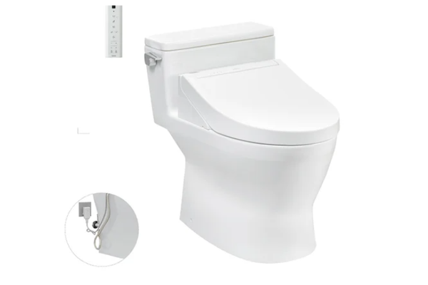 Bàn cầu một khối TOTO MS188VKW14XW_T53P100VR kết hợp nắp rửa điện tử WASHLET dòng C5