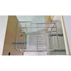 Giá dao thớt chai lọ đa năng nan dẹt, inox304, ray giảm chấn Atigold ATG40