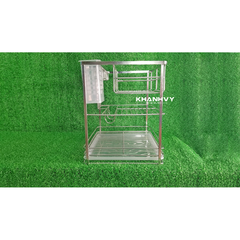 Giá dao thớt chai lọ đa năng nan dẹt, inox304, ray giảm chấn Atigold ATG40