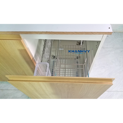 Giá dao thớt chai lọ đa năng nan dẹt, inox304, ray giảm chấn Atigold ATG40