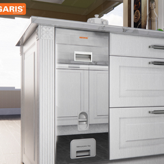 Thùng gạo âm tủ mặt kính bạc MR06.30M