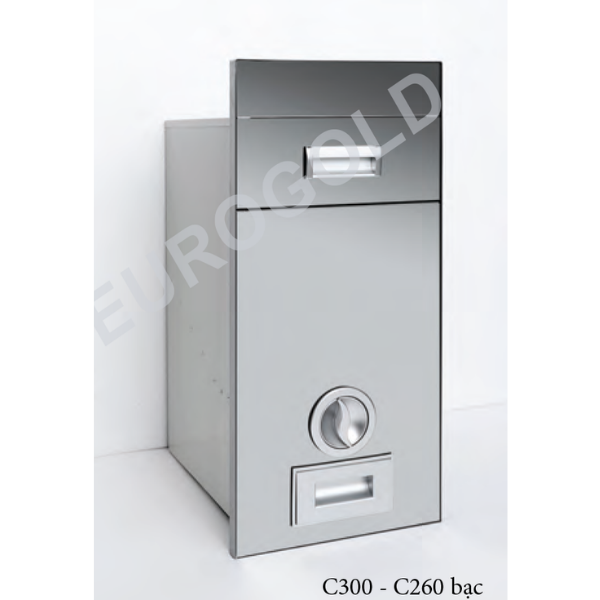Thùng gạo gương Eurogold màu bạc C260