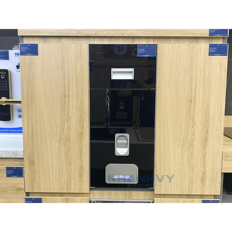 Thùng gạo gương nút nhấn Eurogold GB300B