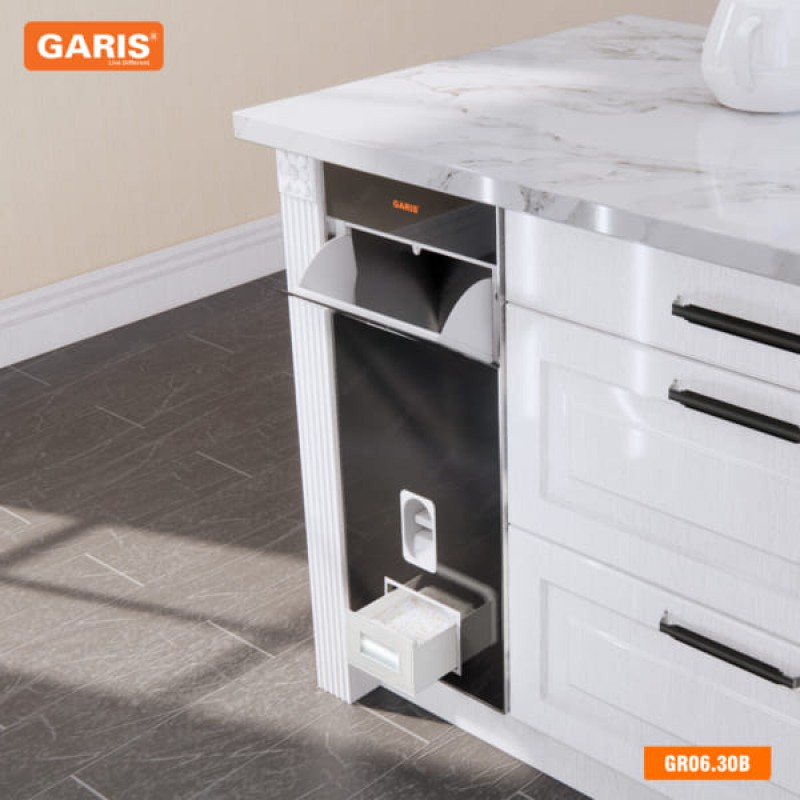 Thùng gạo mặt kính đen 15kg GR06.30B