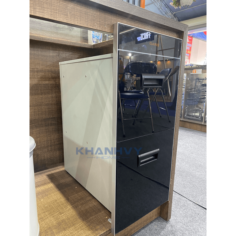 Thùng gạo mặt kính đen 2 khoang GR07.30B
