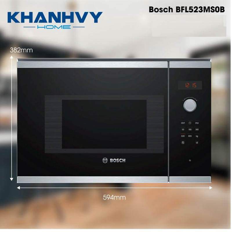 Lò vi sóng Bosch có thiết kế nhỏ hiện đại, tiện dụng