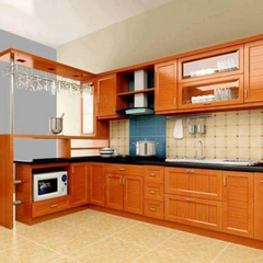 Tủ bếp chữ L gỗ căm xe TBL-KVH04