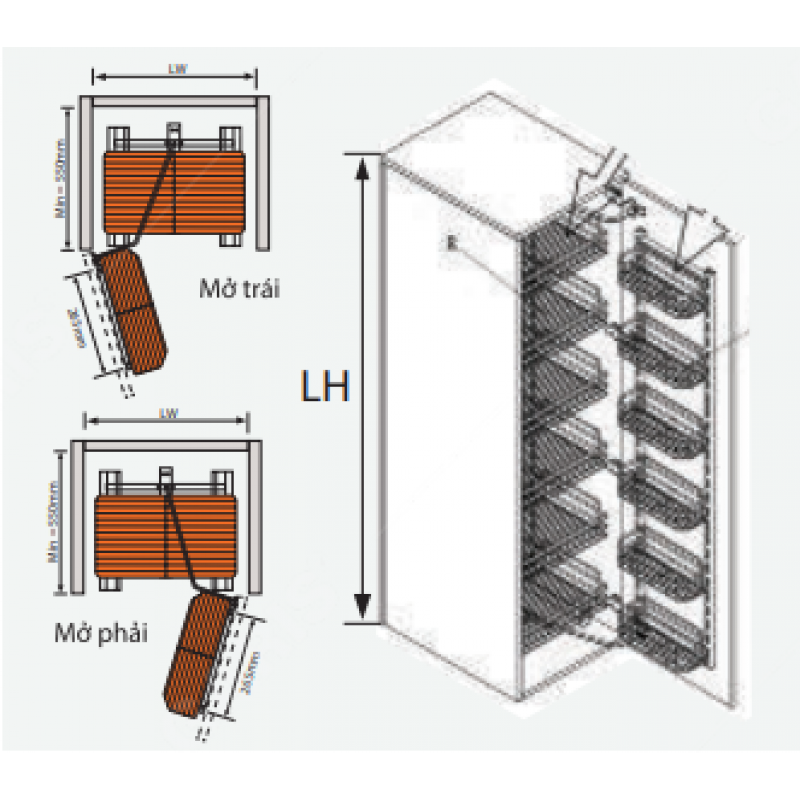 Tủ đồ khô 6 tầng Garis MS6.45V