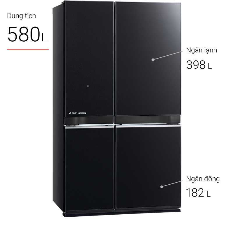 Tủ lạnh 4 cửa Mitsubishi Electric MR-LA72ER GBK 580 lít