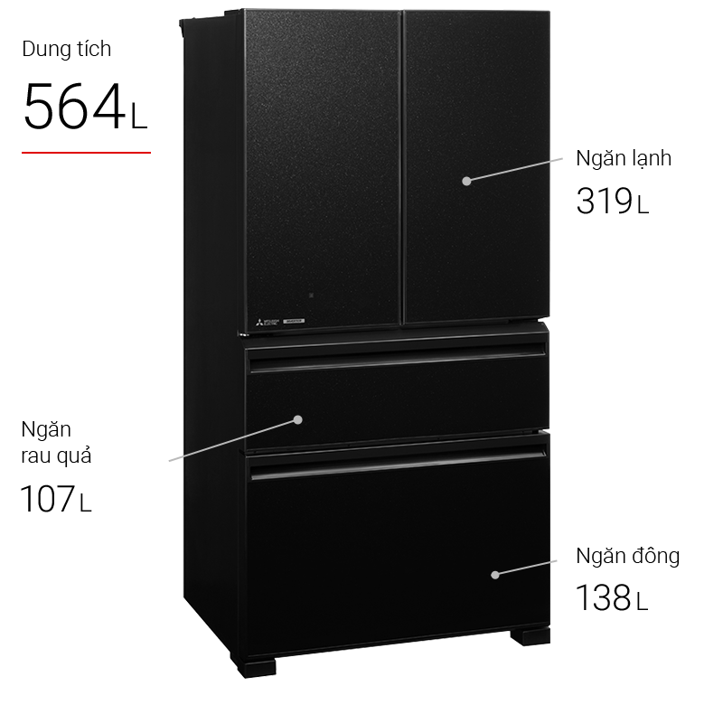 Tủ lạnh 4 cửa Mitsubishi Electric MR-LX68EM GBK 564 lít