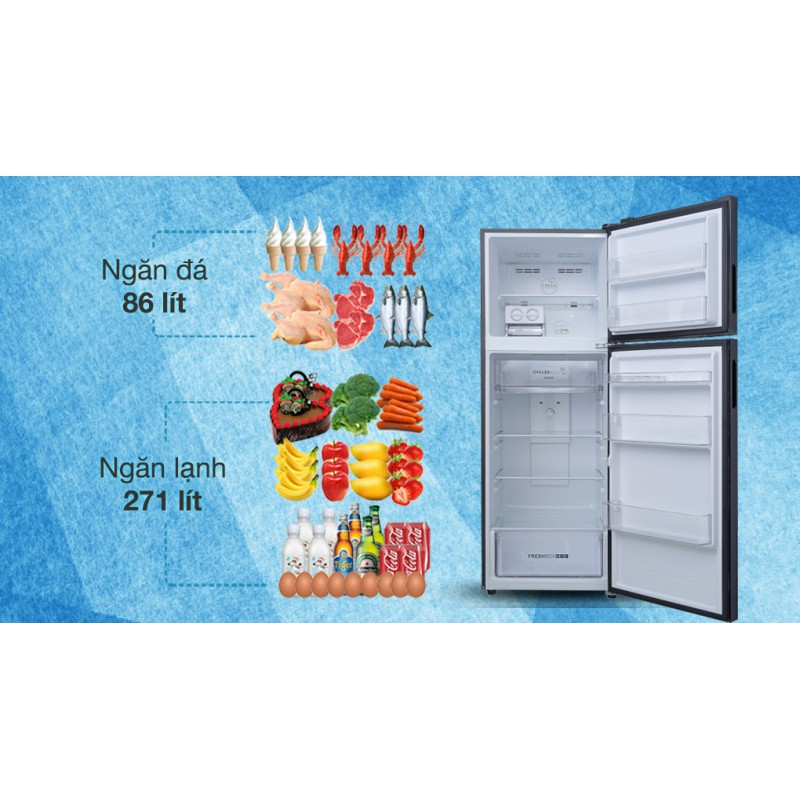 Tủ lạnh ngăn đông trên Aqua AQR-T376FA(FB) 366 lít