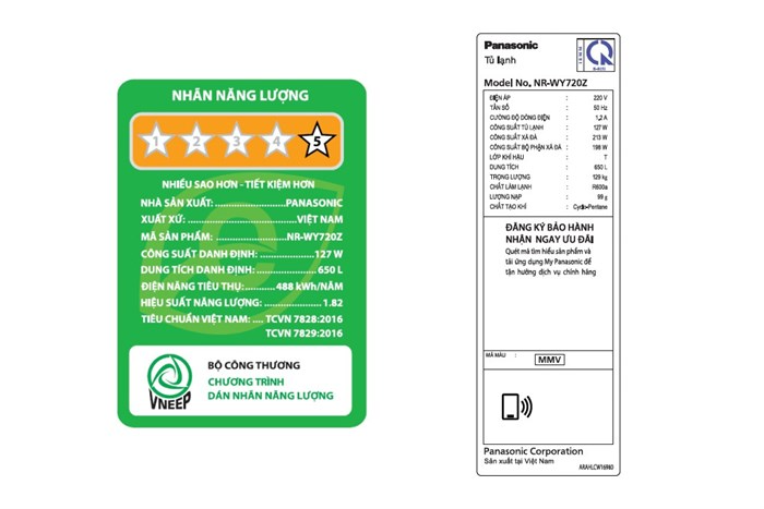Tủ lạnh Panasonic NR-WY720ZMMV 6 cánh cao cấp 650 lít