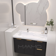 Tủ lavabo kính thông minh chìm đen MAAMO MF13