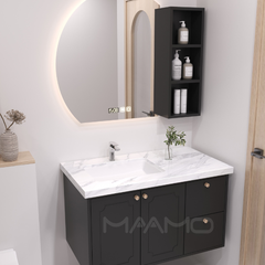 Tủ lavabo kính thông minh chìm đen MAAMO MF17
