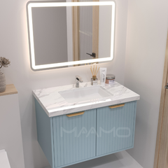 Tủ lavabo kính thông minh chìm xanh MAAMO MF19-80