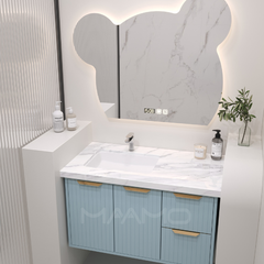 Tủ lavabo kính thông minh chìm xanh nhạt MAAMO MF13