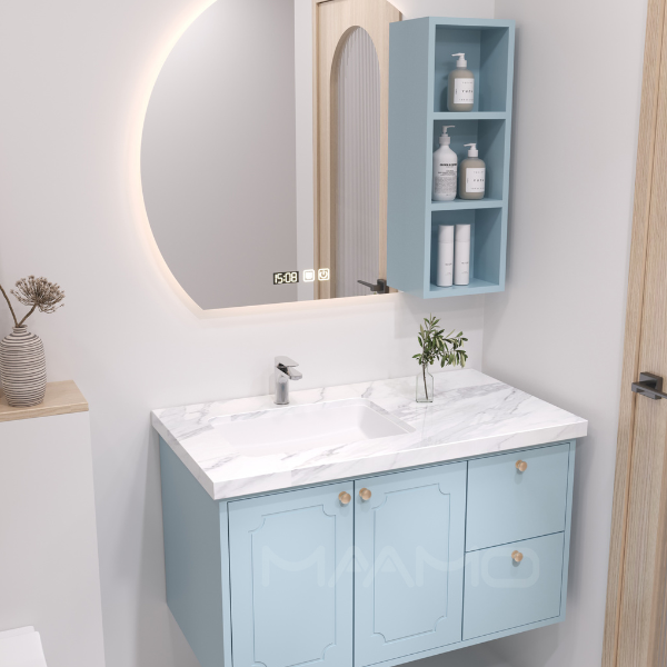 Tủ lavabo kính thông minh chìm xanh nhạt MAAMO MF17