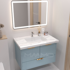Tủ lavabo kính thông minh chìm xanh nhạt MAAMO MF21-80