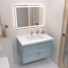 Tủ lavabo kính thông minh chìm xanh nhạt MAAMO MF21-80