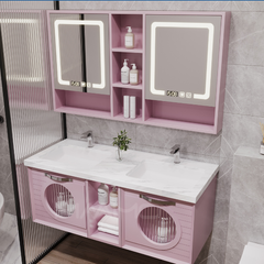 Tủ lavabo kính thông minh hồng MAAMO MF04-140