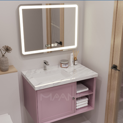 Tủ lavabo kính thông minh hồng MAAMO MF05-100