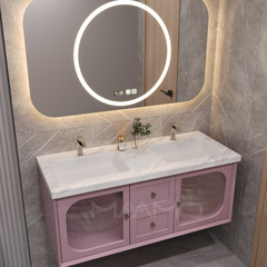 Tủ lavabo kính thông minh hồng MAAMO MF06-140