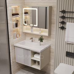 Tủ lavabo kính thông minh màu kem MAAMO MF08-80