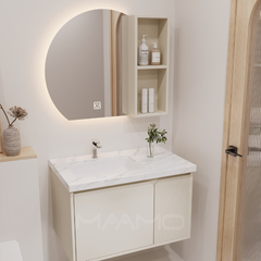 Tủ lavabo kính thông minh màu kem MAAMO MF10-80