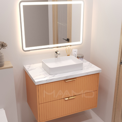 Tủ lavabo kính thông minh nổi cam MAAMO MF16